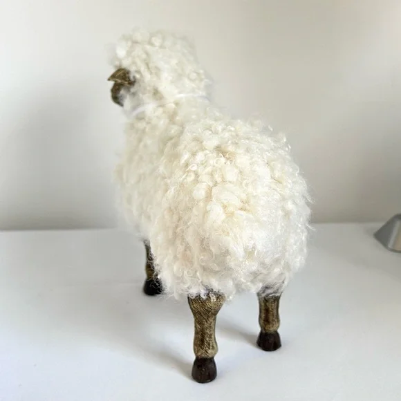 Charming White Sheep Figurine Farmhouse By Rachel Ashwell - Picture 10 of 10